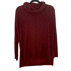 Lush Womens Maroon Cowl Turtleneck Size Medium Fall Cozycore